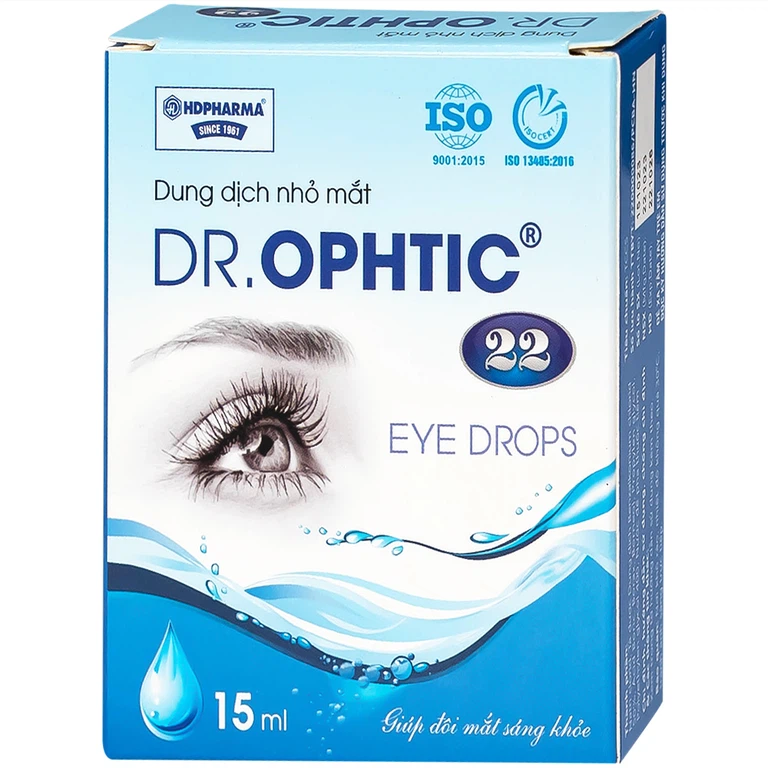 Dung dịch nhỏ mắt Dr.Ophtic 22 HD Pharma 15ml dùng trong mỏi mắt, ngứa mắt, khô rát mắt