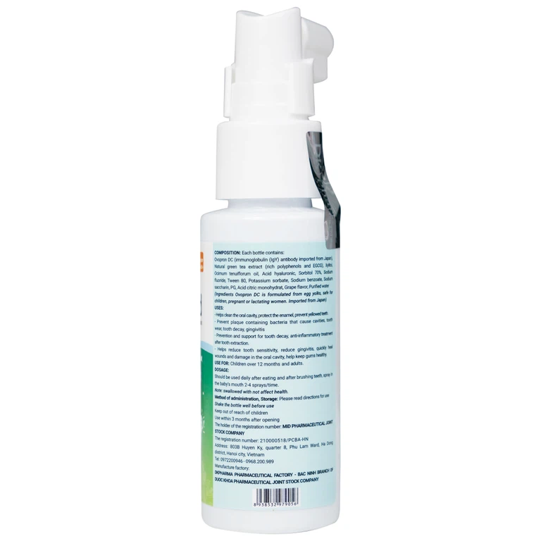 Xịt chống sâu răng Midkid 30ml DK Pharma hương nho chăm sóc và bảo vệ răng chắc khỏe