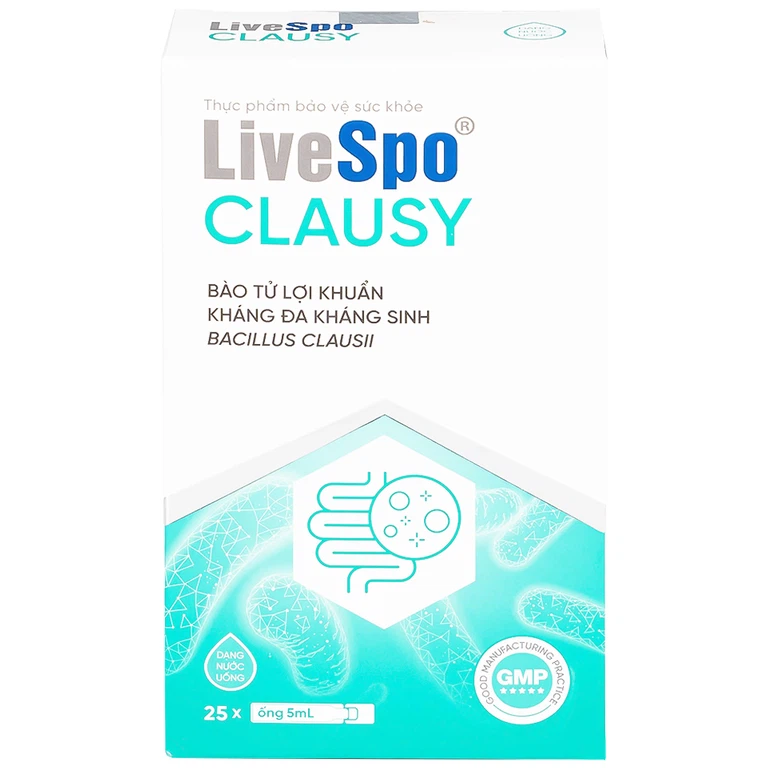 Dung dịch LiveSpo Clausy bổ sung lợi khuẩn, giúp cân bằng hệ vi sinh đường ruột (25 ống x 5ml)