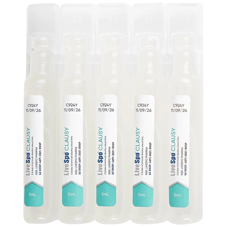 Dung dịch LiveSpo Clausy bổ sung lợi khuẩn, giúp cân bằng hệ vi sinh đường ruột (25 ống x 5ml)