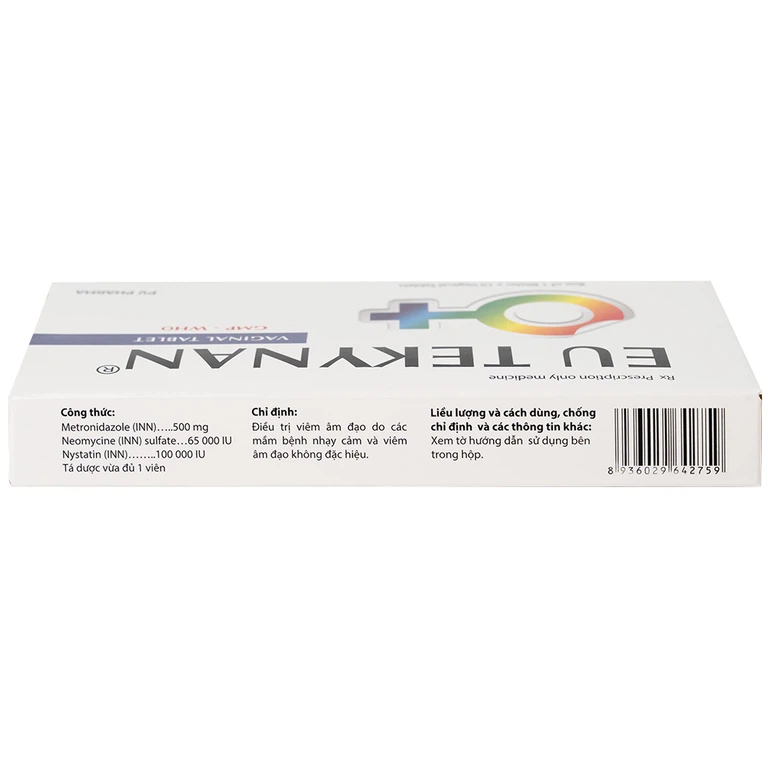Viên đặt âm đạo Eu Tekynan PV điều trị viêm âm đạo (1 vỉ x 10 viên)