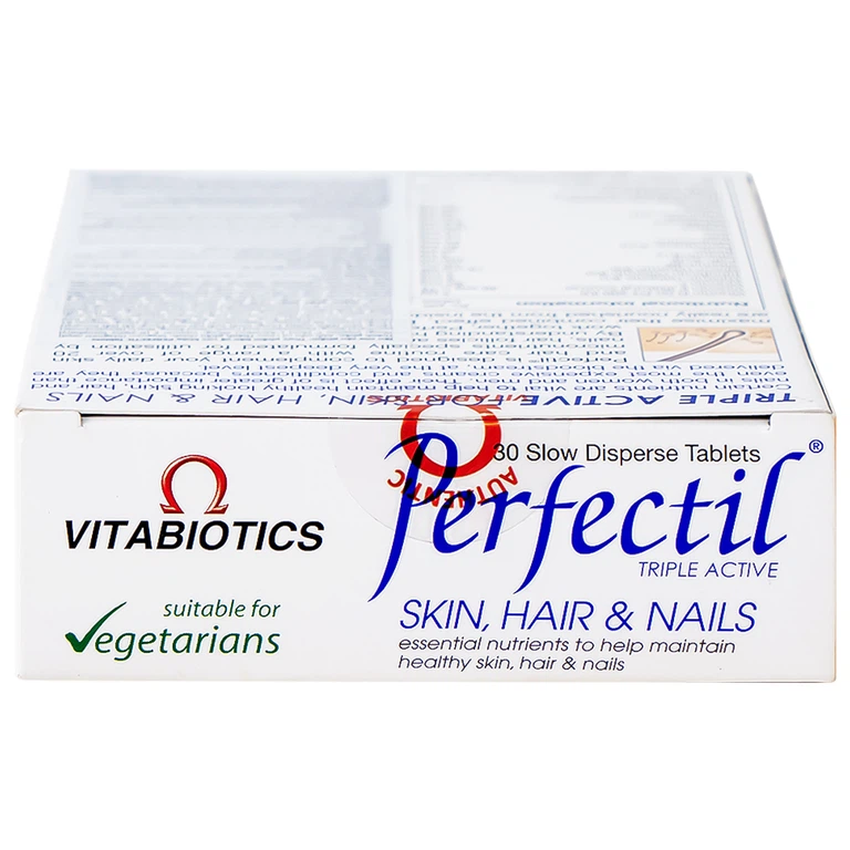 Thực phẩm bảo vệ sức khỏe Perfectil Vitabiotics bổ sung vi chất làm đẹp da, móng, tóc (2 vỉ x 15 viên)