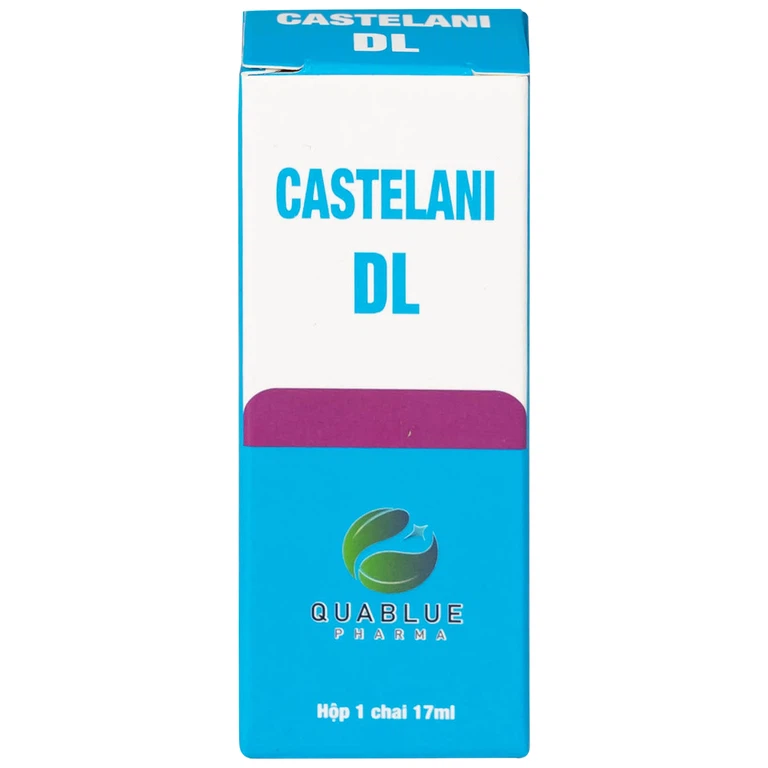 Dung dịch bôi ngoài da Castelani DL 17ml Quablue Pharma hỗ trợ phòng ngừa viêm da do bỏng da, lở loét