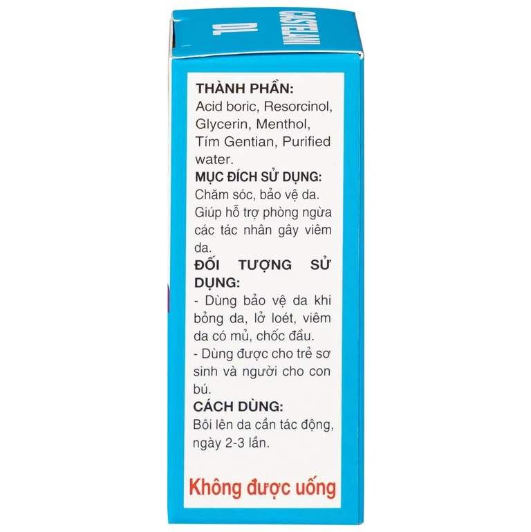 Dung dịch bôi ngoài da Castelani DL 17ml Quablue Pharma hỗ trợ phòng ngừa viêm da do bỏng da, lở loét