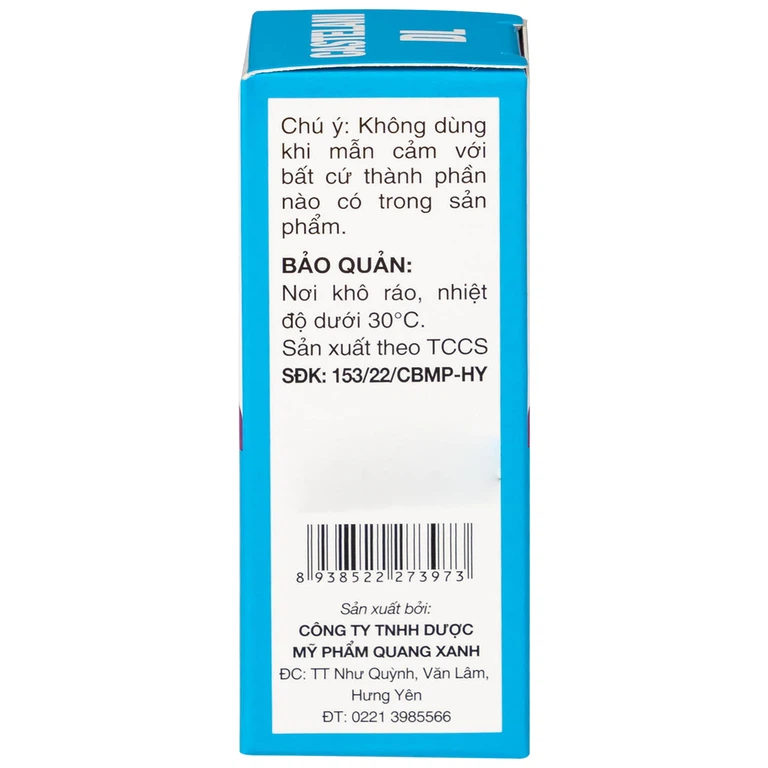 Dung dịch bôi ngoài da Castelani DL 17ml Quablue Pharma hỗ trợ phòng ngừa viêm da do bỏng da, lở loét