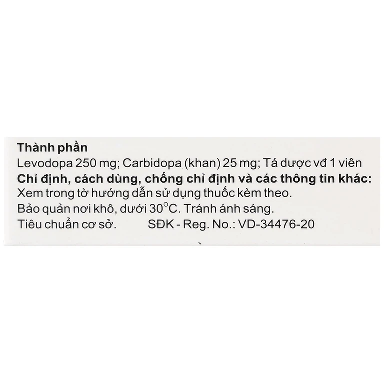 Thuốc Masopen 250/25 Hasan điều trị triệu chứng bệnh parkinson (3 vỉ x 10 viên)