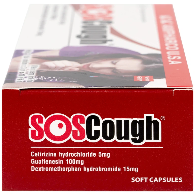 Thuốc SOSCough Ampharco điều trị ho khan, ho do kích ứng (3 vỉ x 10 viên)