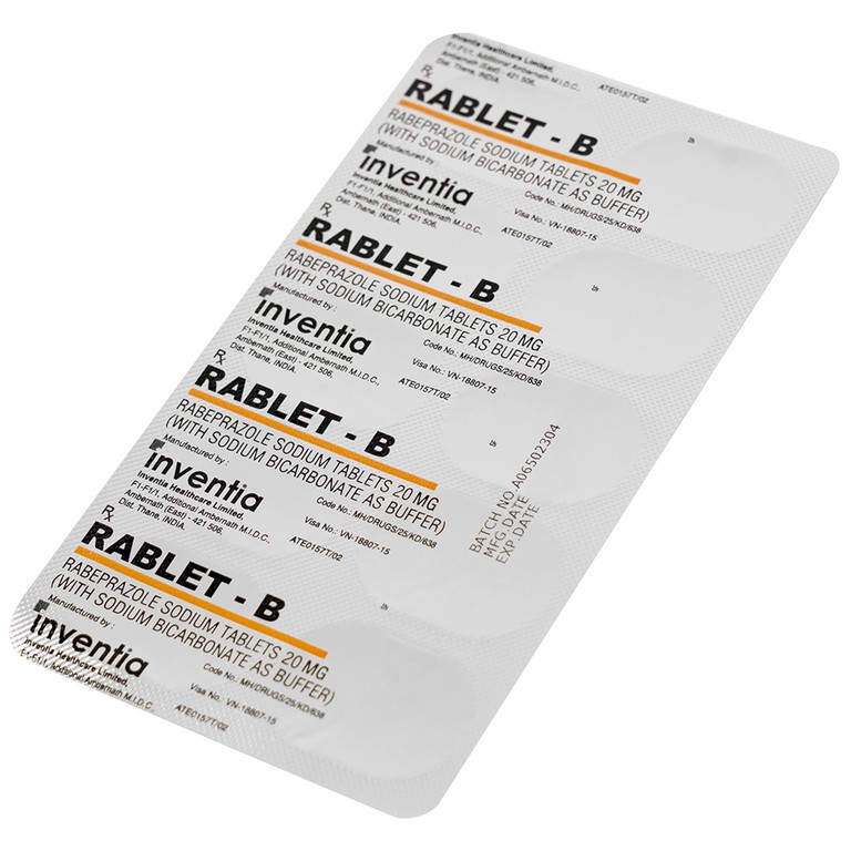 Thuốc Rablet-B Inventia điều trị loét do hội chứng trào ngược dạ dày, thực quản (3 vỉ x 10 viên)