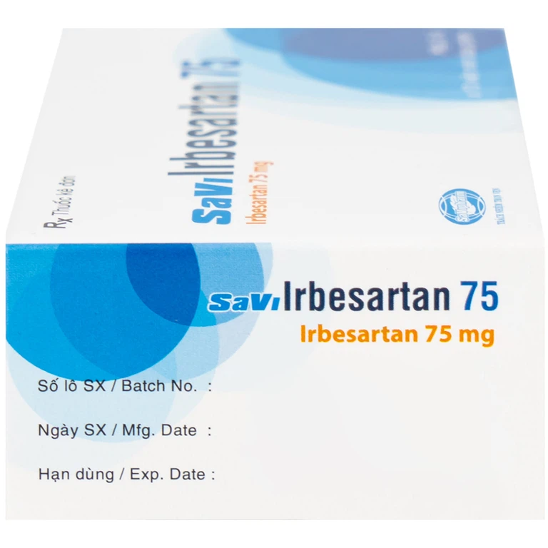 Thuốc SaVi Irbesartan 75 SaviPharm điều trị tăng huyết áp, bệnh thận (3 vỉ x 10 viên)