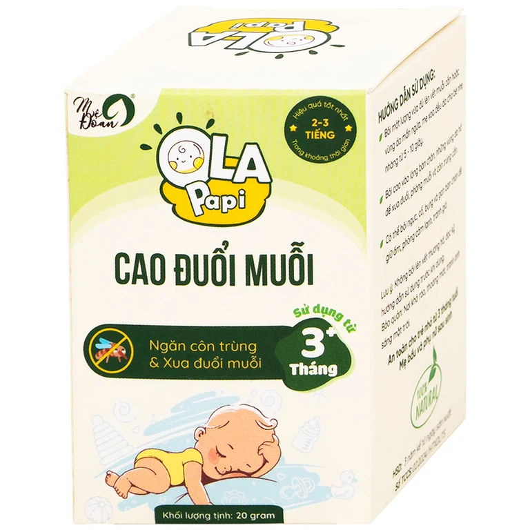 Cao đuổi muỗi Ola Papi hỗ trợ phòng cảm lạnh và tránh gió, giảm sưng tấy khi bị côn trùng đốt (20g)
