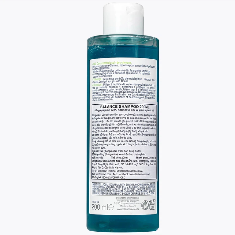 Dầu gội Balance Shampoo 200ml Stanhome làm sạch, ngăn ngừa gàu và giảm ngứa da đầu