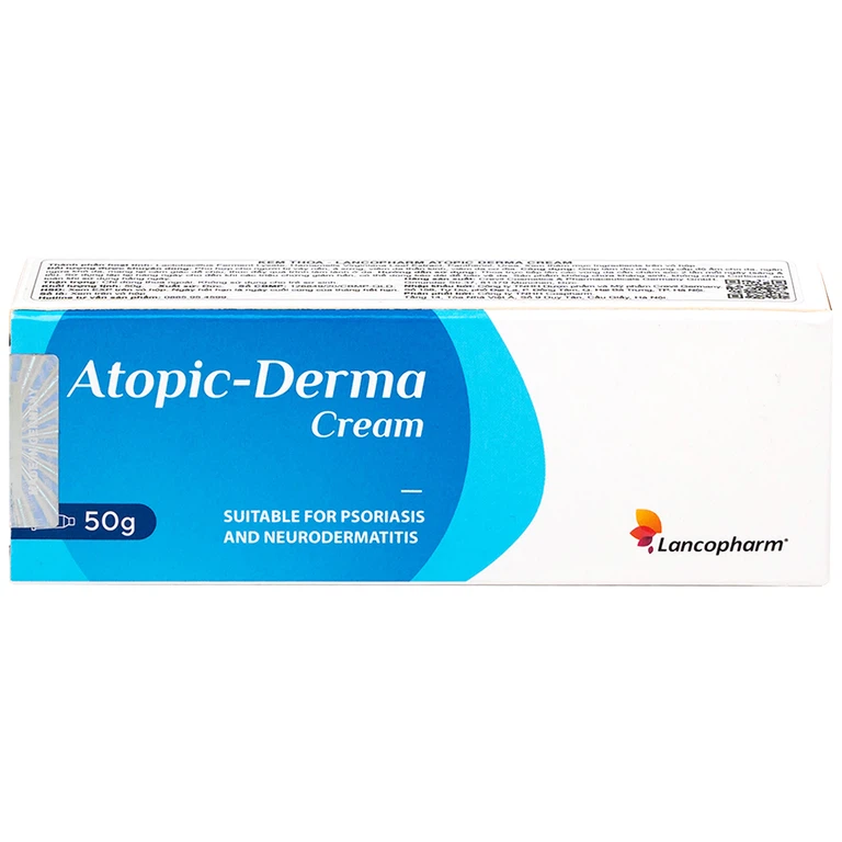 Kem dưỡng ẩm, làm dịu da vị vẩy nến, á sừng, viêm da cơ địa - Atopic Derma Cream Lancopharm 50g