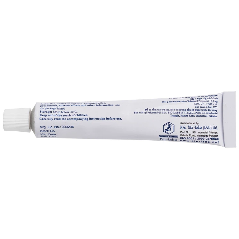 Thuốc mỡ bôi da Vataxon 15g M/s Bio-Labs điều trị ngắn ngày các bệnh da