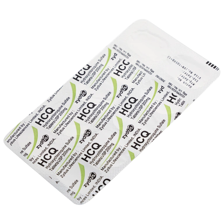 Thuốc HCQ 200mg Zydus phòng ngừa hoặc điều trị sốt rét cấp tính (10 vỉ x 10 viên)