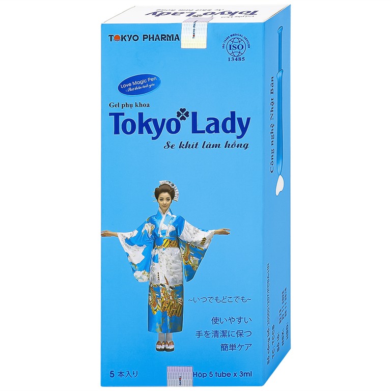 Gel phụ khoa Tokyo Lady 3ml Tokyo Pharma hỗ trợ ngừa viêm, ngứa, duy trì độ ẩm, pH vùng kín (5 tuýp)