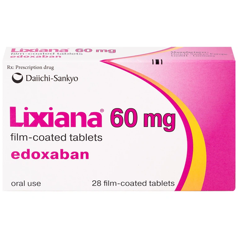 Thuốc Lixiana 60mg Daiichi-Sankyo phòng ngừa đột quỵ và cục máu đông (2 vỉ x 14 viên)