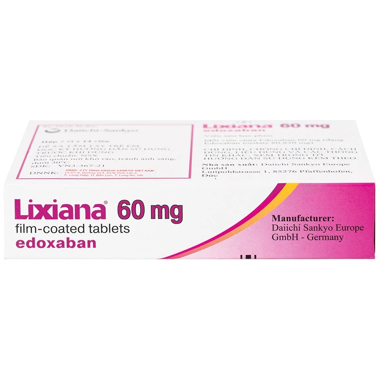 Thuốc Lixiana 60mg Daiichi-Sankyo phòng ngừa đột quỵ và cục máu đông (2 vỉ x 14 viên)