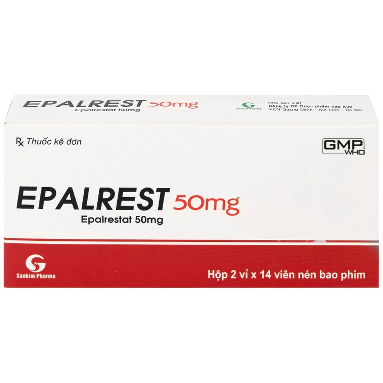 Thuốc Epalrest 50mg SaoKim Pharma phòng và điều trị biến chứng đái tháo đường (2 vỉ x 14 viên)