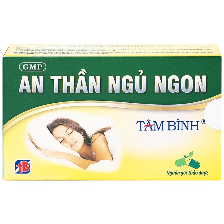 Viên uống An Thần Ngủ Ngon Tâm Bình hỗ trợ an thần, giúp dễ ngủ, ngủ ngon, giảm chứng mất ngủ (2 vỉ x 10 viên)