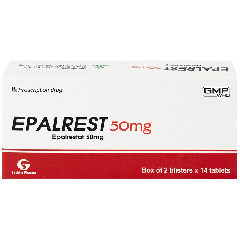 Thuốc Epalrest 50mg SaoKim Pharma phòng và điều trị biến chứng đái tháo đường (2 vỉ x 14 viên)