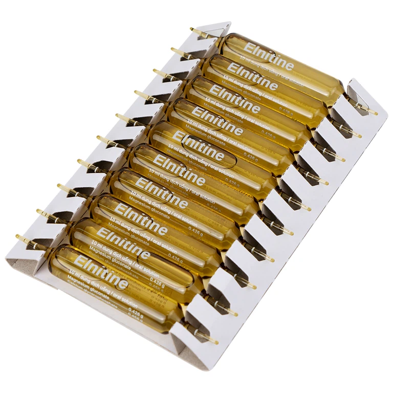 Dung dịch uống Elnitine 10ml Stella bổ sung calcium và magnesium cho người bệnh (20 ống)