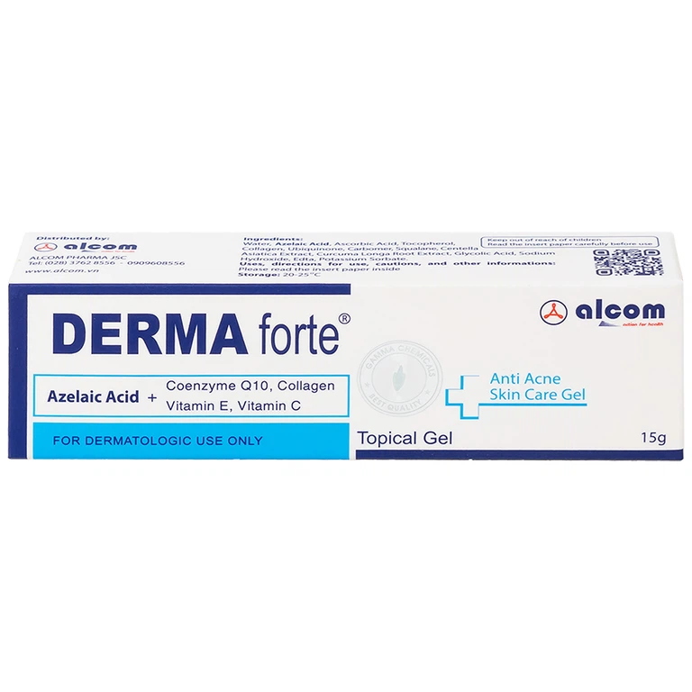 Gel Derma Forte Gamma hỗ trợ làm mờ sẹo, ngừa vết thâm, ngừa tái phát mụn, sạch bã nhờn trên da (15g)