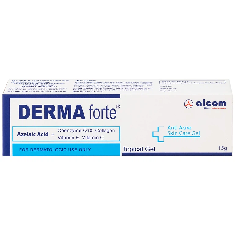 Gel Derma Forte Gamma hỗ trợ làm mờ sẹo, ngừa vết thâm, ngừa tái phát mụn, sạch bã nhờn trên da (15g)