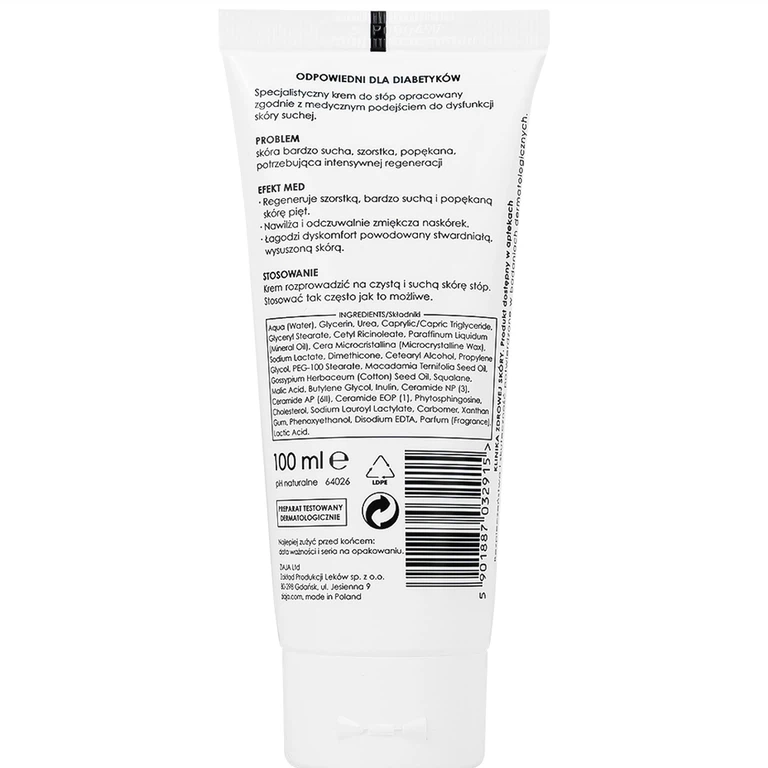 Kem mềm da Ziaja Med Mocznik 15% làm mềm, dưỡng ẩm, chăm sóc da khô (100ml)