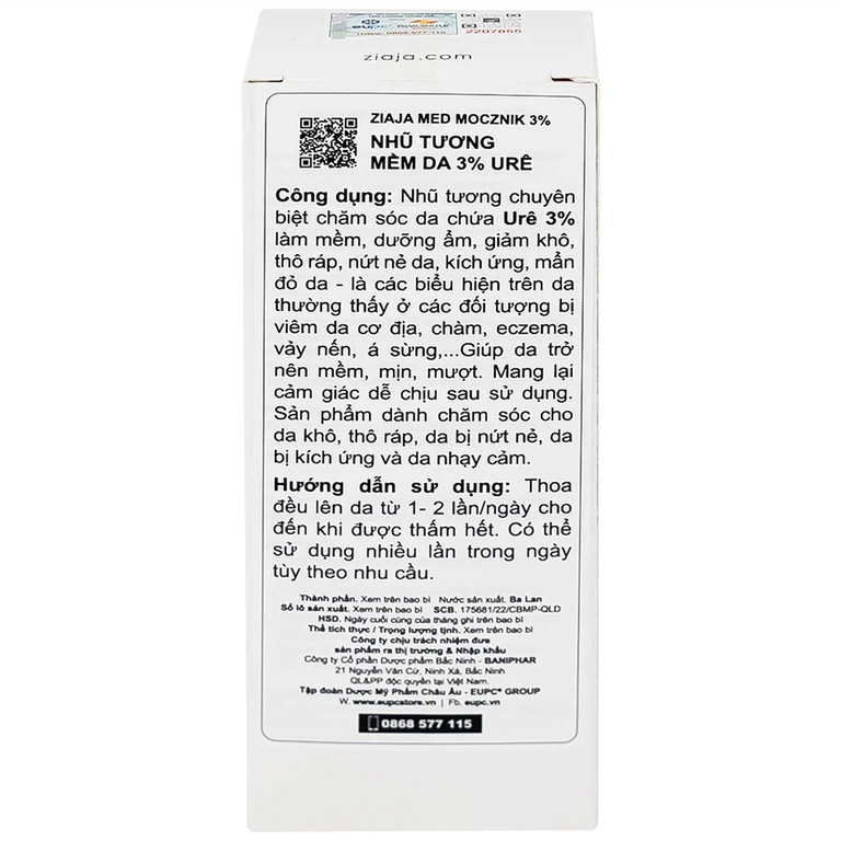 Nhũ tương mềm da 3% Urê Ziaja Med Mocznik 3% làm mềm, dưỡng ẩm, giảm khô da (50ml)