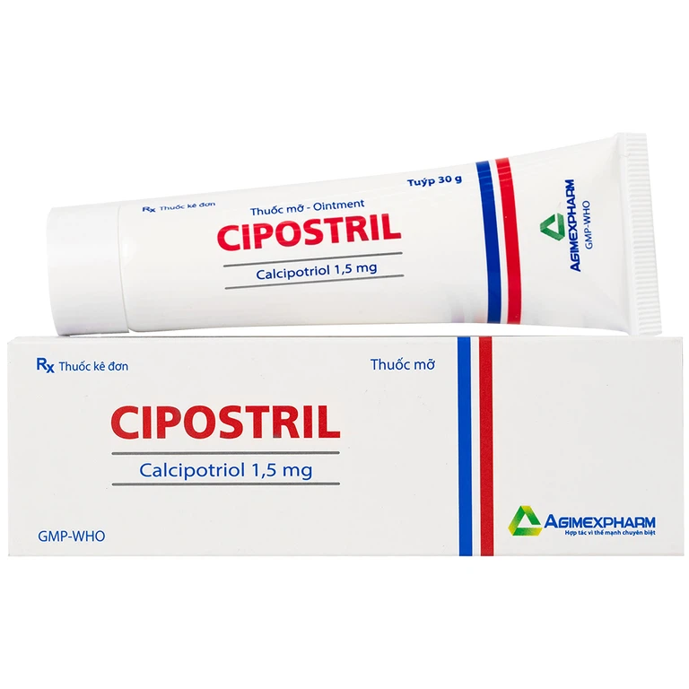 Thuốc mỡ Cipostril 1.5mg Agimexpharm điều trị tại chỗ vảy nến mảng mức độ nhẹ đến vừa (30g)