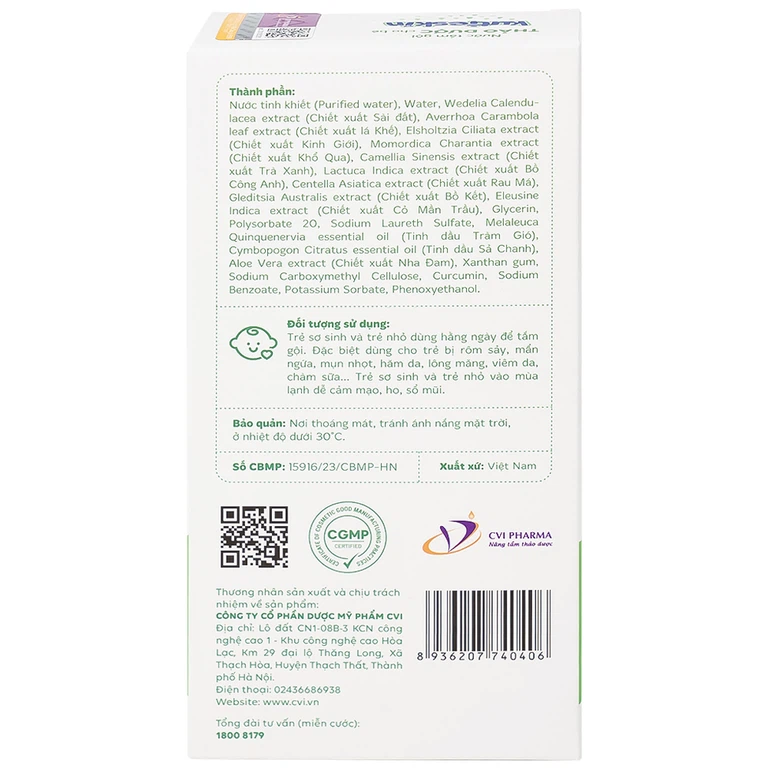 Nước tắm gội Thảo Dược cho bé Kutieskin ngăn ngừa rôm sảy, mẩn ngứa, giúp dưỡng ẩm da bé (200ml)