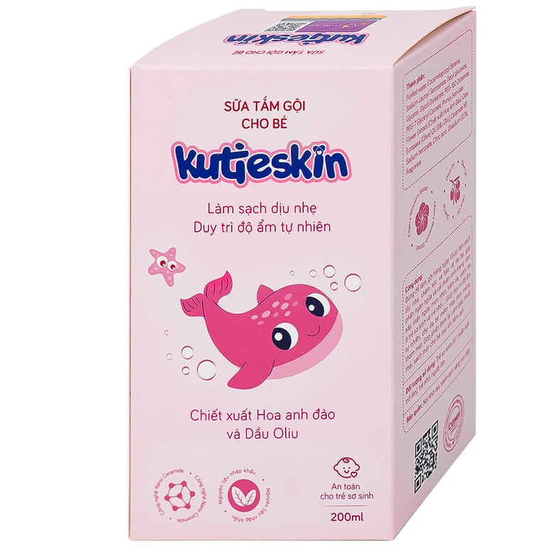 Sữa tắm gội cho bé Kutieskin giúp làm sạch dịu nhẹ, chăm sóc và bảo vệ da bé (200ml)