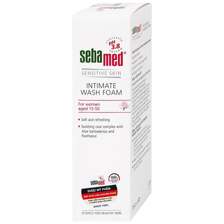 Dung dịch vệ sinh phụ nữ Intimate Wash Foam Sebamed giúp làm sạch dịu nhẹ đa vùng kín, giúp ngăn mùi hôi (200ml)