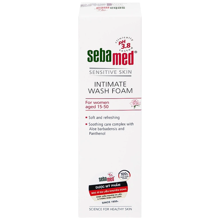 Dung dịch vệ sinh phụ nữ Intimate Wash Foam Sebamed giúp làm sạch dịu nhẹ đa vùng kín, giúp ngăn mùi hôi (200ml)