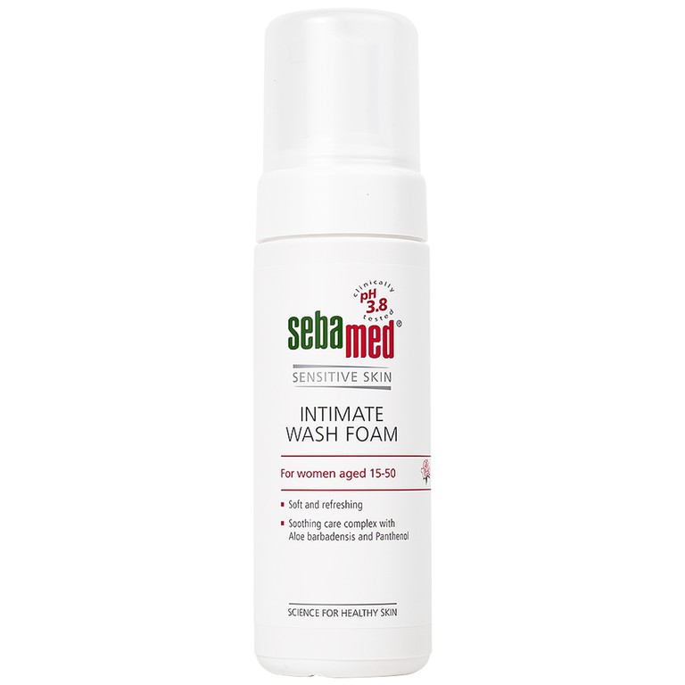 Dung dịch vệ sinh phụ nữ Intimate Wash Foam Sebamed giúp làm sạch dịu nhẹ đa vùng kín, giúp ngăn mùi hôi (200ml)