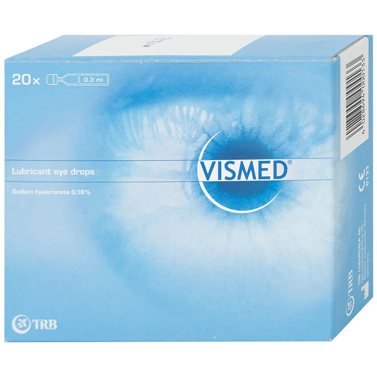 Dung dịch nhỏ mắt Vismed TRB Chemedica dùng cho khô mắt hoặc tổn thương bề mặt nhãn cầu (20 ống x 0.3 ml)