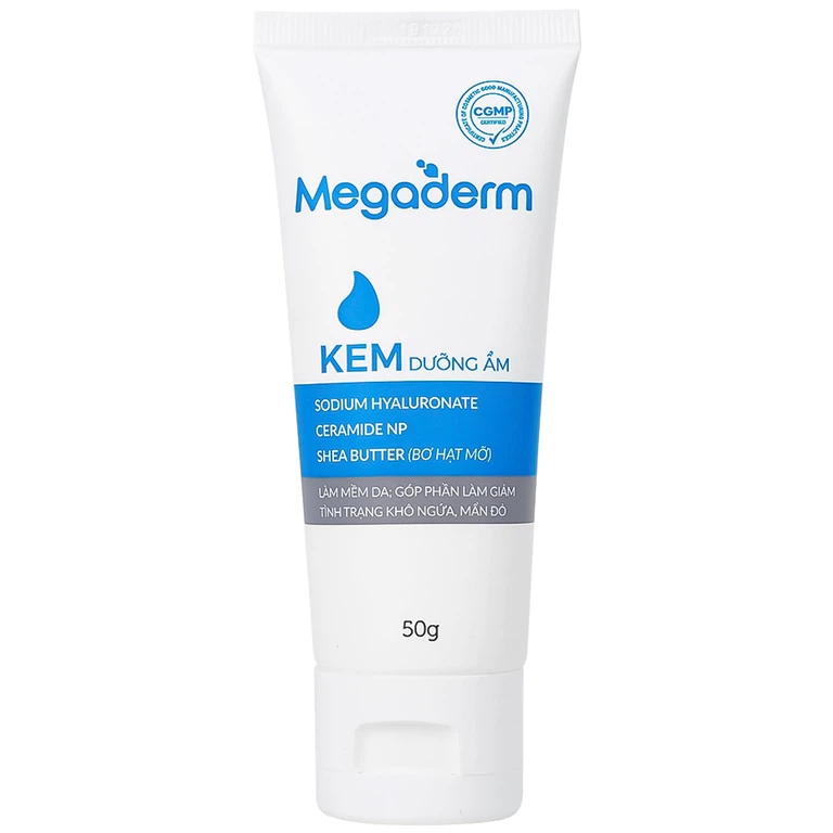 Kem dưỡng ẩm Megaderm 50g CVI Pharma dưỡng ẩm, làm mềm da, giúp giảm tình trạng khô, nứt nẻ da (1 hộp x 1 chai)