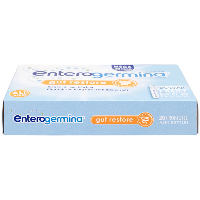 Hỗn dịch uống men vi sinh Enterogermina 4 tỷ/5ml trị rối loạn tiêu hóa cấp và mạn tính (2 vỉ x 10 ống)