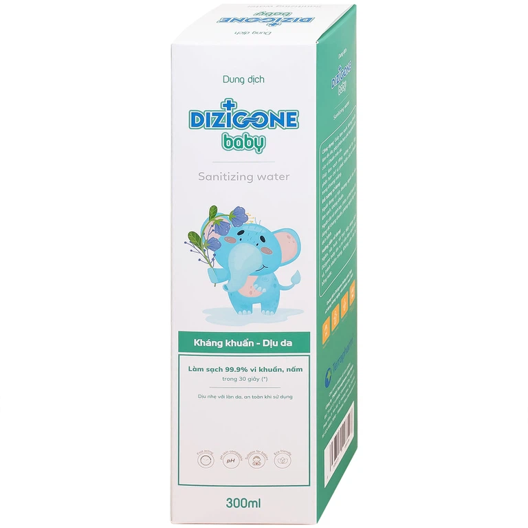 Dung dịch Dizigone Baby Sanitizing Water Terrapharm giúp làm sạch, kháng khuẩn, làm dịu da (300ml)