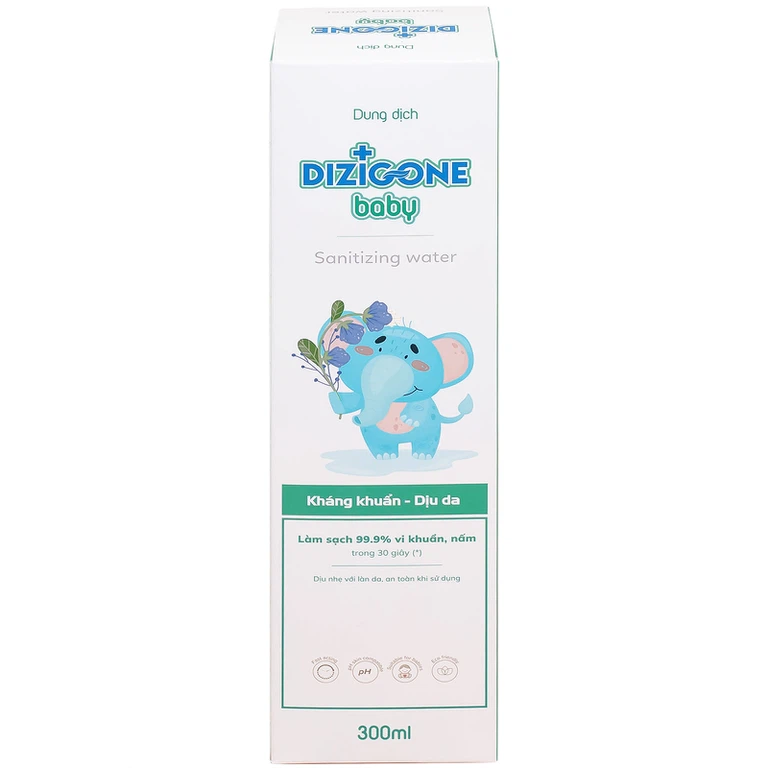 Dung dịch Dizigone Baby Sanitizing Water Terrapharm giúp làm sạch, kháng khuẩn, làm dịu da (300ml)