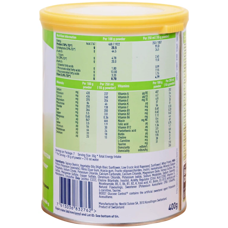 Sữa Boost Glucose Control Nestlé bổ sung dinh dưỡng cho người tiểu đường (400g)