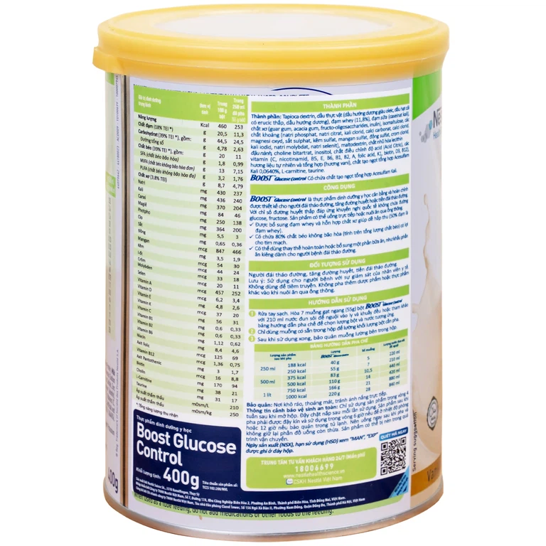 Sữa Boost Glucose Control Nestlé bổ sung dinh dưỡng cho người tiểu đường (400g)