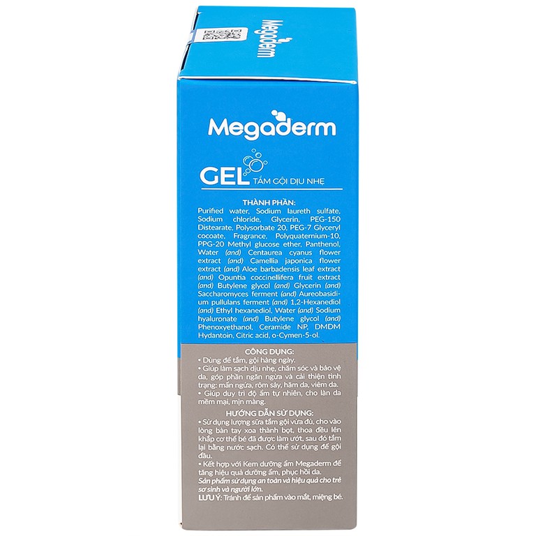 Gel tắm gội dịu nhẹ Megaderm CVI Đức Phúc Pharma làm sạch dịu nhẹ, chăm sóc và bảo vệ da (180ml)