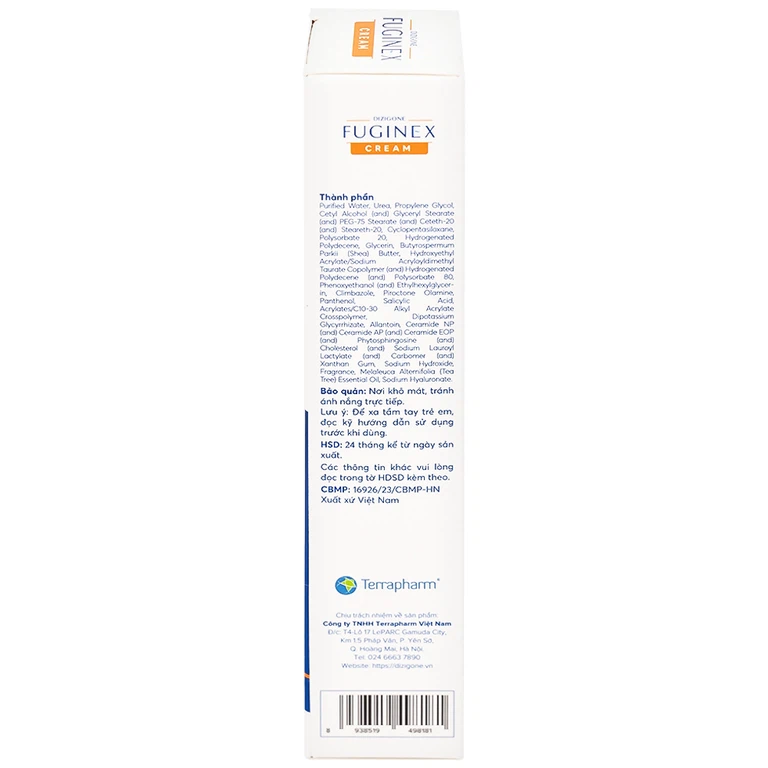 Kem bôi Fuginex Cream Dizigone 25g Terrapharm giúp làm sạch, kháng khuẩn, làm dịu da