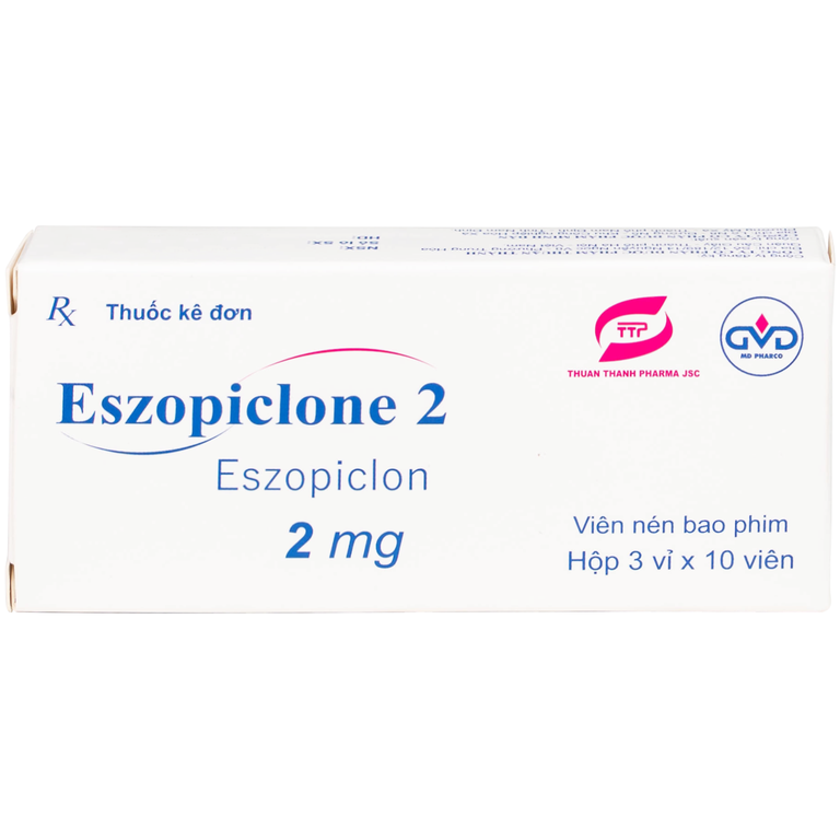 Thuốc Eszopiclone 2mg Minh Dân điều trị chứng mất ngủ (3 vỉ x 10 viên)
