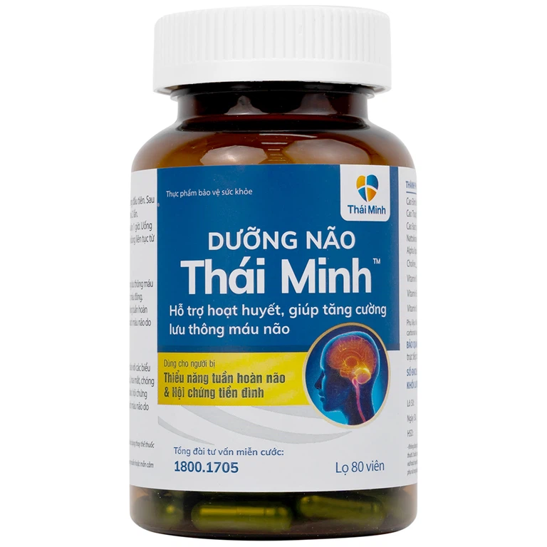 Viên uống Dưỡng Não Thái Minh hỗ trợ hoạt huyết, tăng cường lưu thông máu não (80 viên)