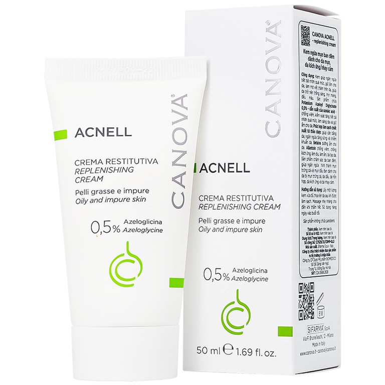 Kem ngừa mụn ban đêm Canova Acnell Sifarma giúp ngăn ngừa hình thành mụn trứng cá và mụn đầu đen (50ml)