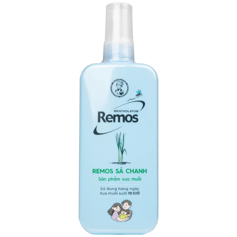 Xịt chống muỗi Remos hương sả chanh xua muỗi suốt 10 giờ (150ml)
