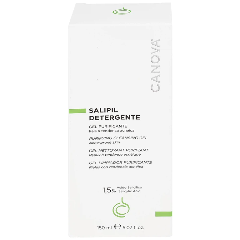Gel rửa mặt ngừa mụn Canova Salipil Detergente Sifarma giúp loại bỏ bụi bẩn, tế bào chết, làm giảm và ngăn ngừa mụn (150ml)