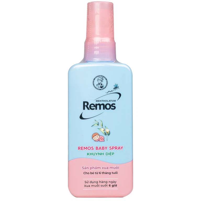 Xịt xua muỗi Remos hương Khuynh Diệp xua muỗi suốt 6 giờ cho bé từ 6 tháng tuổi (70ml)